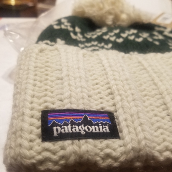 Patagonia Snowbelle Beanie Evergreen Flakes: Pinyon Green NEW - Picture 3 of 5